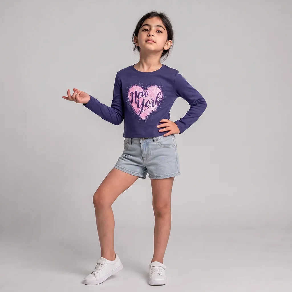 Girls' winter casual t shirt Imported brand