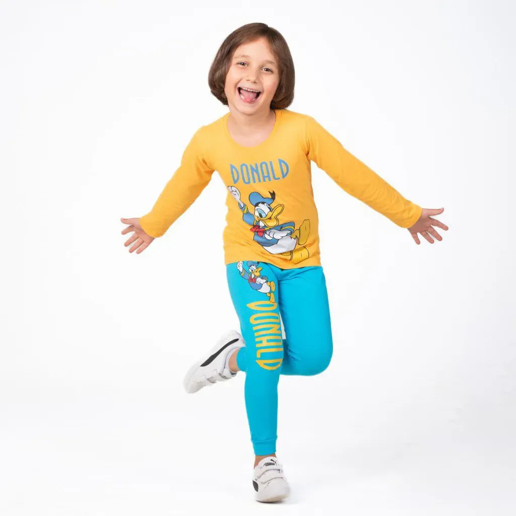 Boys Fall Cotton Pyjamas Donald Duck Print
