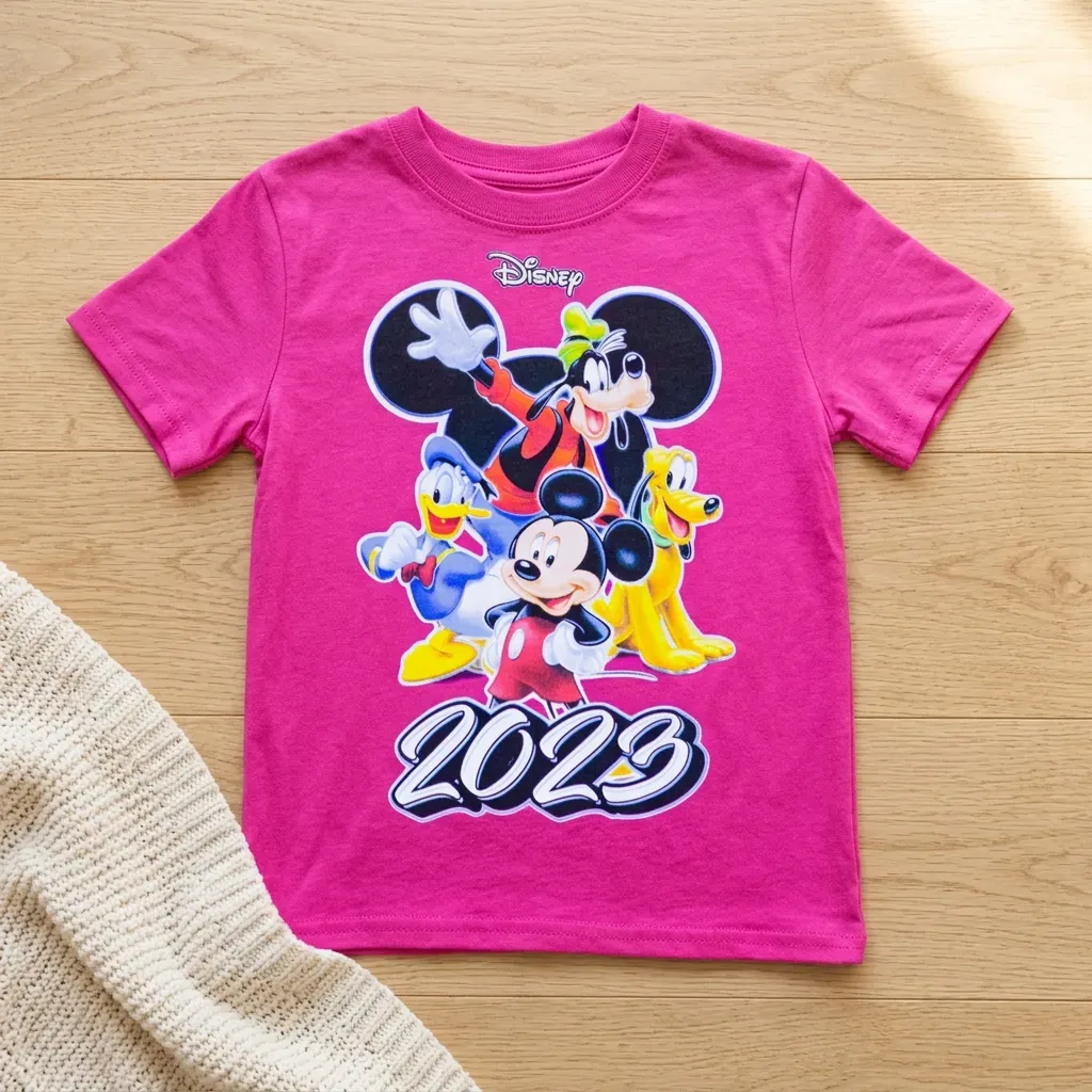 Girls’ Minnie & friends cotton T-Shirt – Fuchsia (Pink)