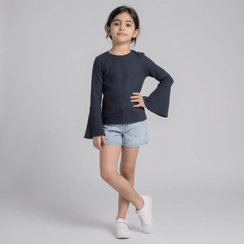 Girls Plain Basic Top Long Sleeves Imported Brand