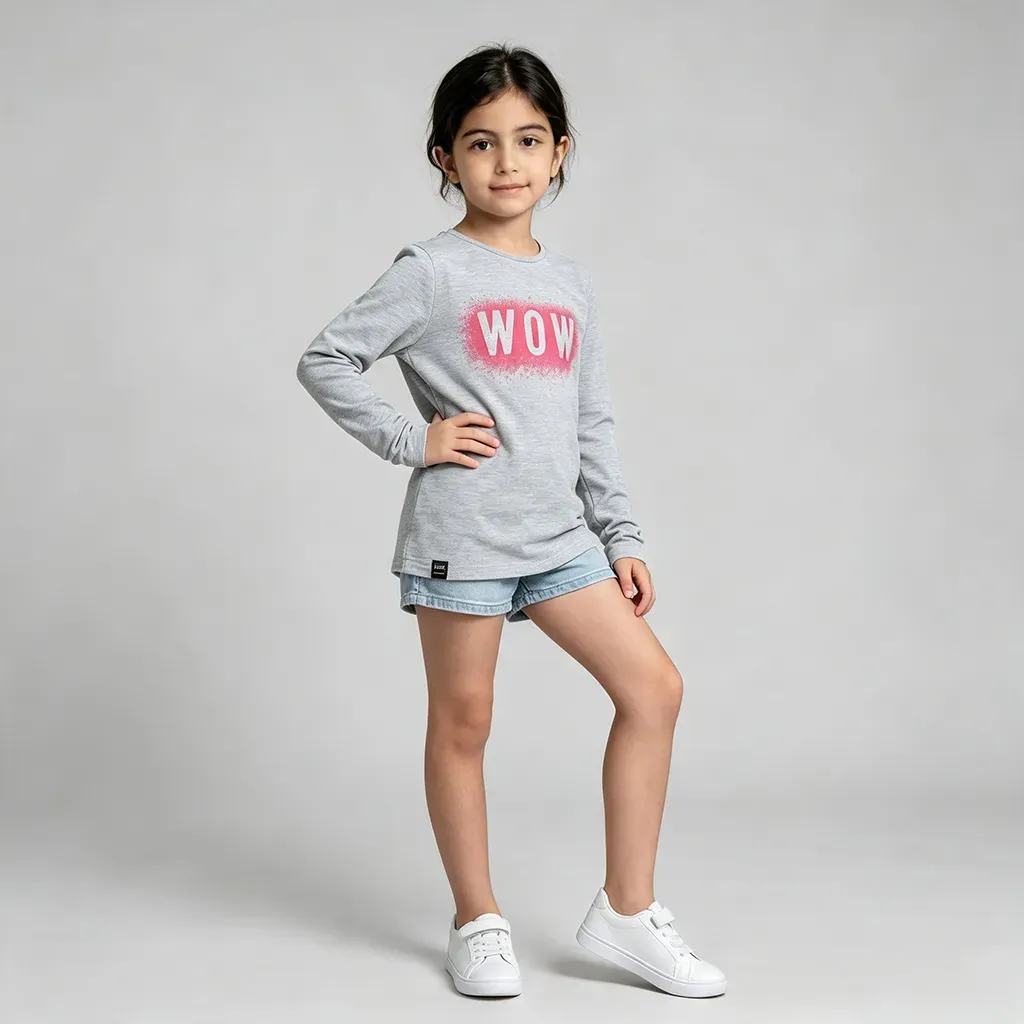 Girls' winter long-sleeve t-shirt Imported brand