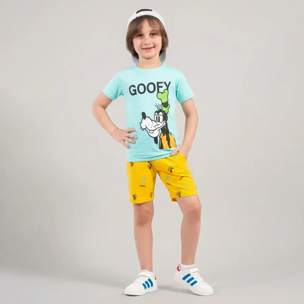 Boys summer Goofy cotton pajama Baby Blue
