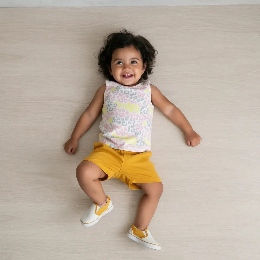 Summer Leopard Print Pajama Set (For Boys & Girls) Mustard Yellow