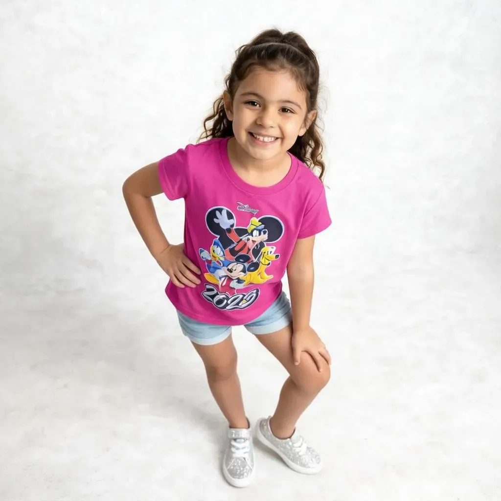 Girls’ Minnie & friends cotton T-Shirt – Fuchsia (Pink)