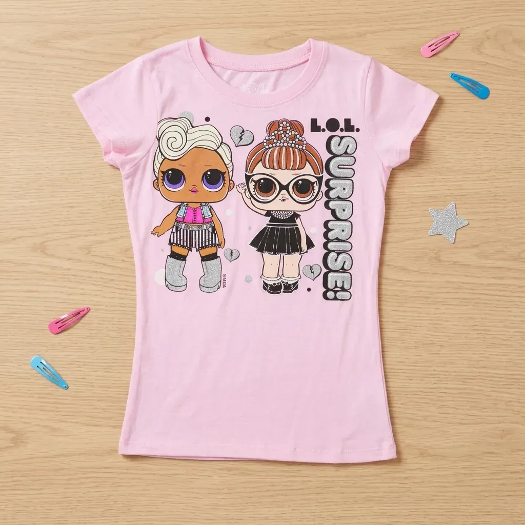 Girls' slim fit cotton chort sleeve T-Shirt – Pink