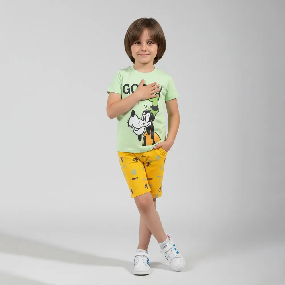 Boys summer Goofy cotton pajama Mint Green