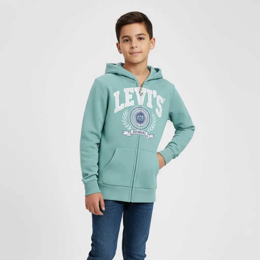 Boys Zip Up Hooded Sweatshirt Cotton Fleece original brand