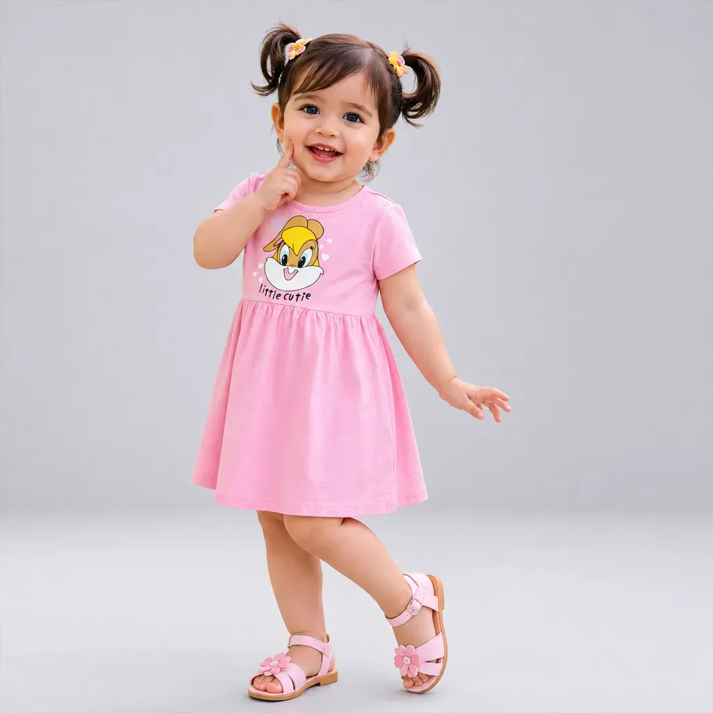Girls' Disney Summer Dress with Shoulder Snaps - Imported