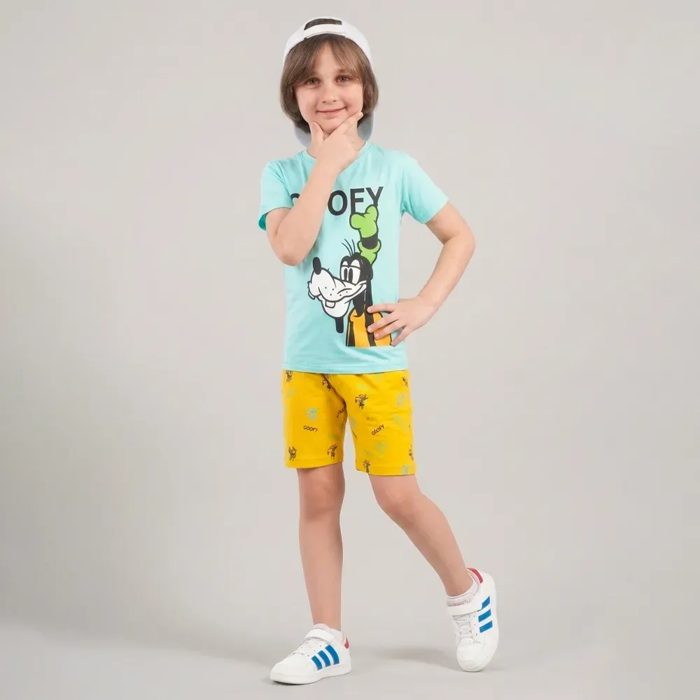 Boys summer Goofy cotton pajama Baby Blue