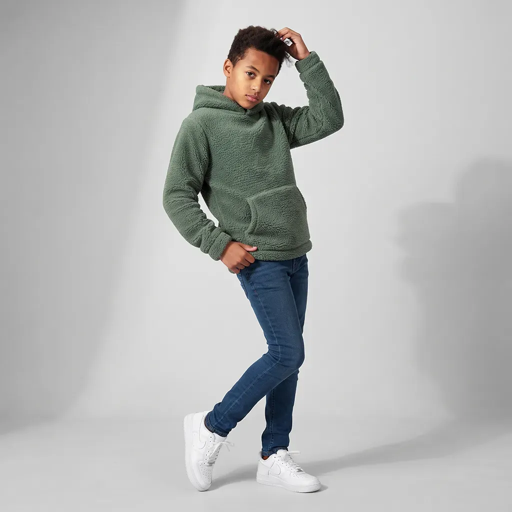 Kids Winter Fluffy Fleece Hoodie