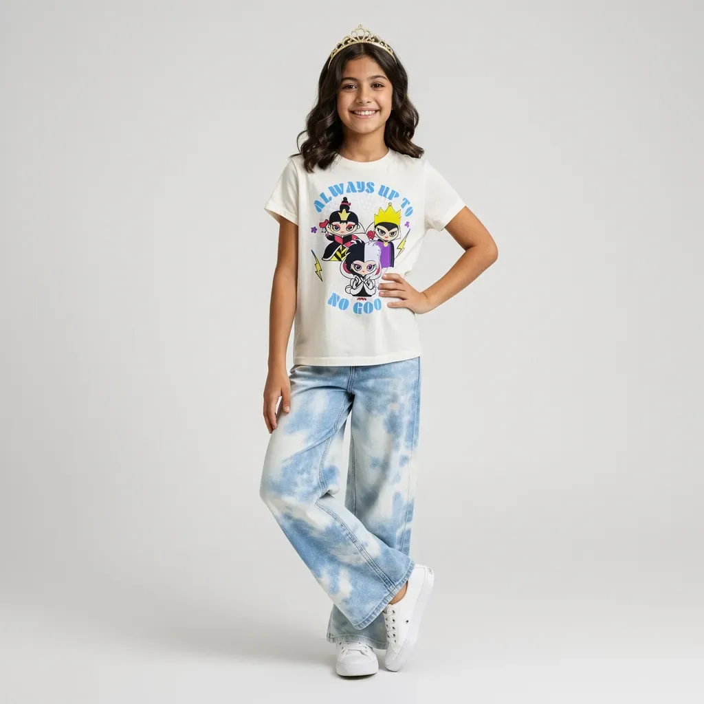 Girls summer cotton T-Shirt – Disney Princesses  White