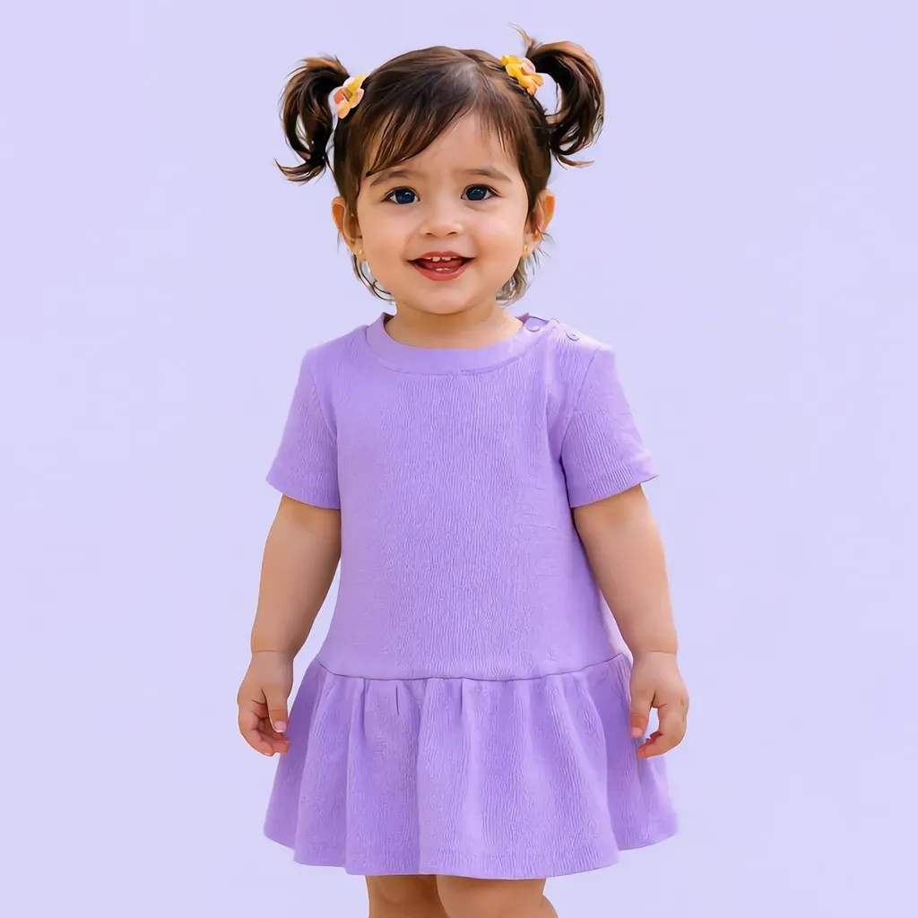 Purple Cotton Toddler Dress - Comfortable Kids' Wear | Imported