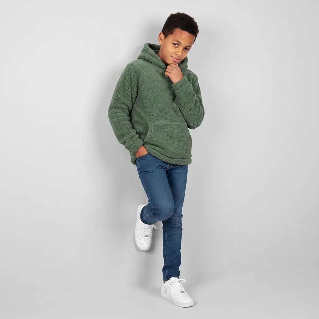 Kids Winter Fluffy Fleece Hoodie