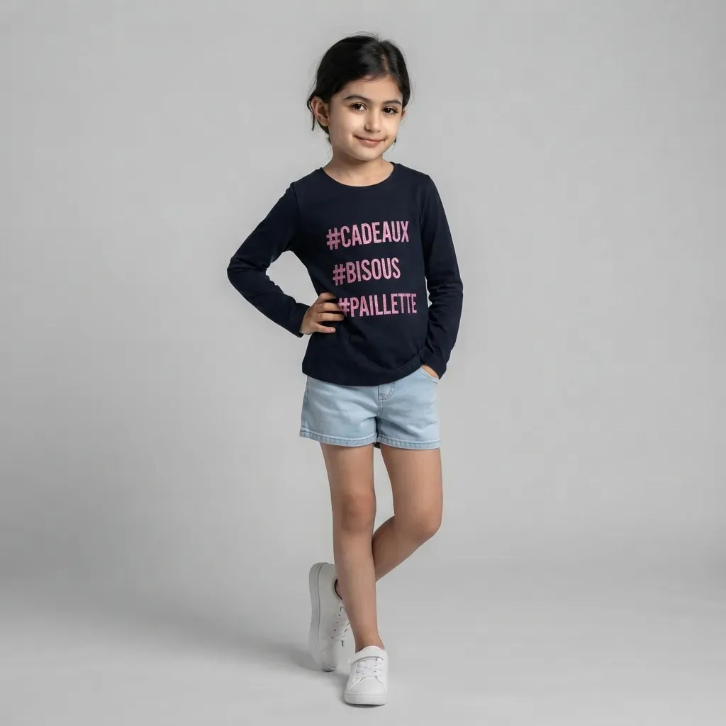 Girls' winter casual t shirts Imported brand