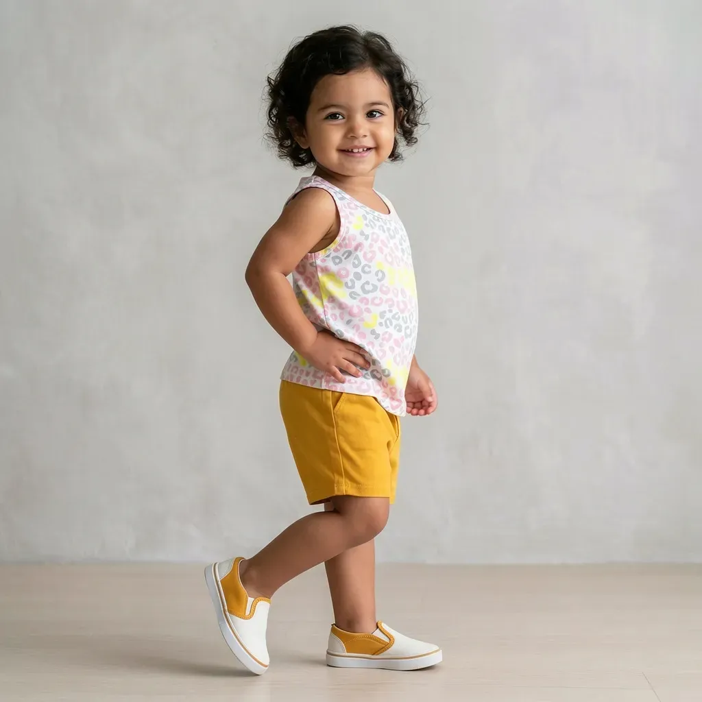 Summer Leopard Print Pajama Set (For Boys & Girls) Mustard Yellow