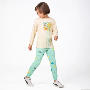 Boys Autumn Cotton Pajama Set Dinosaur Design Cozy Warm