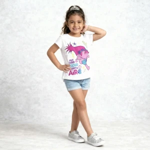 Girl Trolls summer T Shirt  White