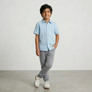 Premium Boys Gabardine pants color Gray
