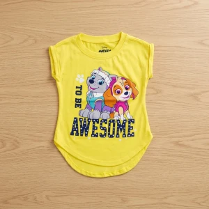 Girl Paw Patrol sleeveless cotton T Shirt Yellow