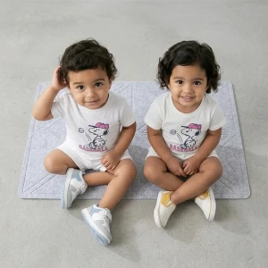 Infant summer Snoopy cotton pajama  White for Boys & Girls