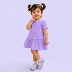 Purple Cotton Toddler Dress - Comfortable Kids' Wear | Imported