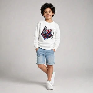Boys' white Spider-Man imported sweatshirt