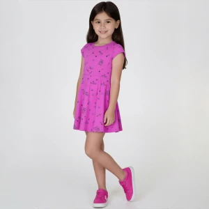 Dress Fuchsia Graphic Print | Casual Kids' Dress