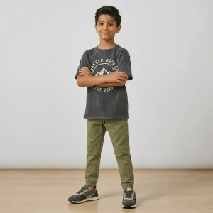 Premium Boys Gabardine pants color Green Olive