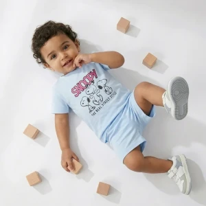 Boys summer Cotton Pajama Baby Blue Snoopy Set