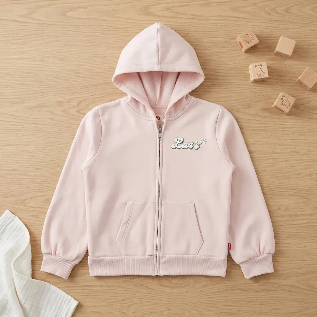 Girls Zip Up Hoodie Soft Cotton Pink Casual Sweet Shirt