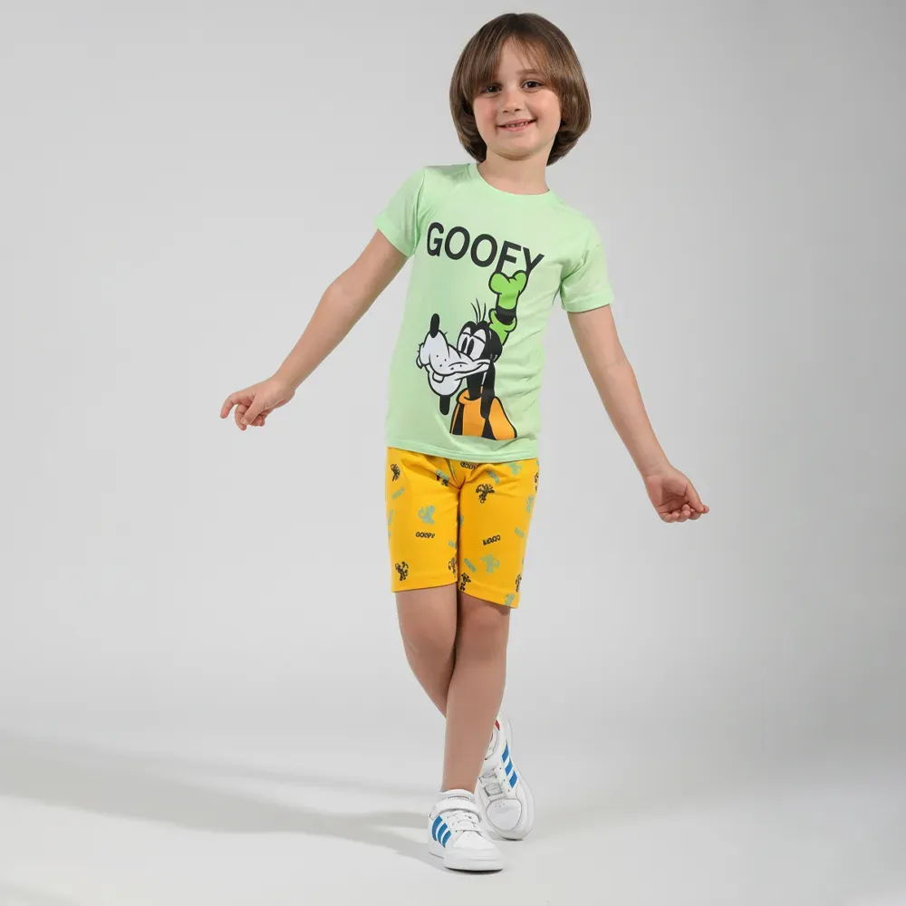 Boys summer Goofy cotton pajama Mint Green