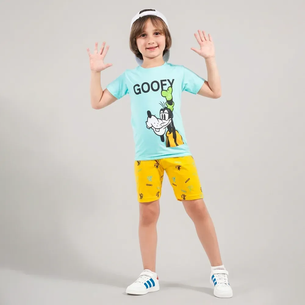 Boys summer Goofy cotton pajama Baby Blue