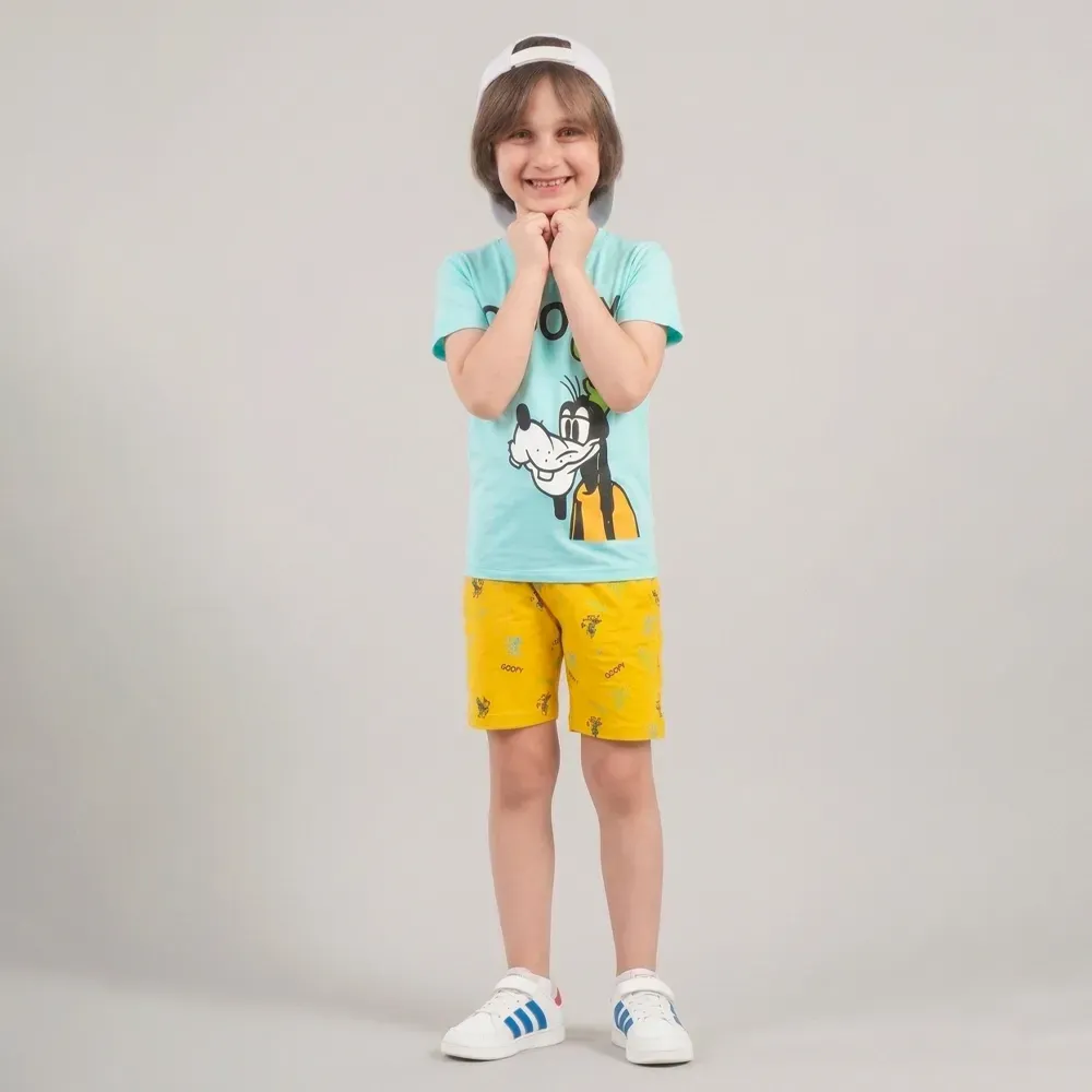 Boys summer Goofy cotton pajama Baby Blue