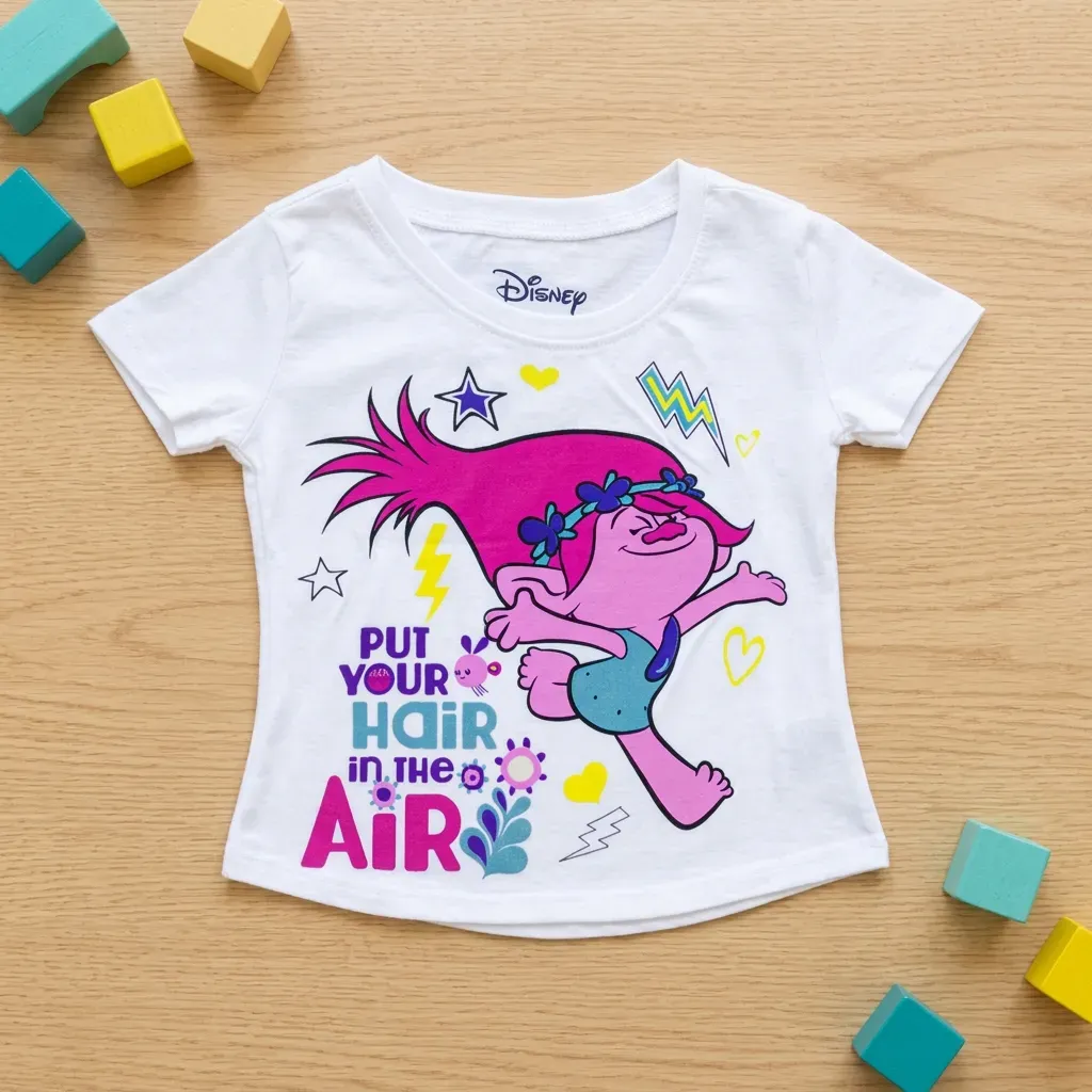 Girl Trolls summer T Shirt  White