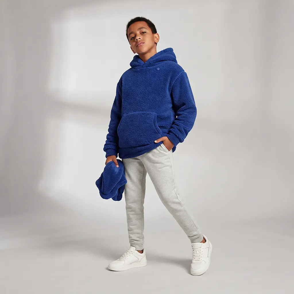 Kids Winter Fluffy Fleece Hoodie