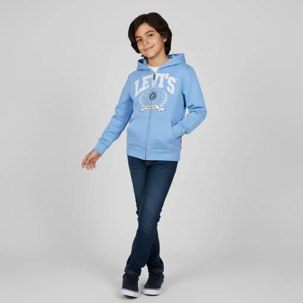 Boys Zip Up Hooded Sweatshirt Cotton Fleece original brand