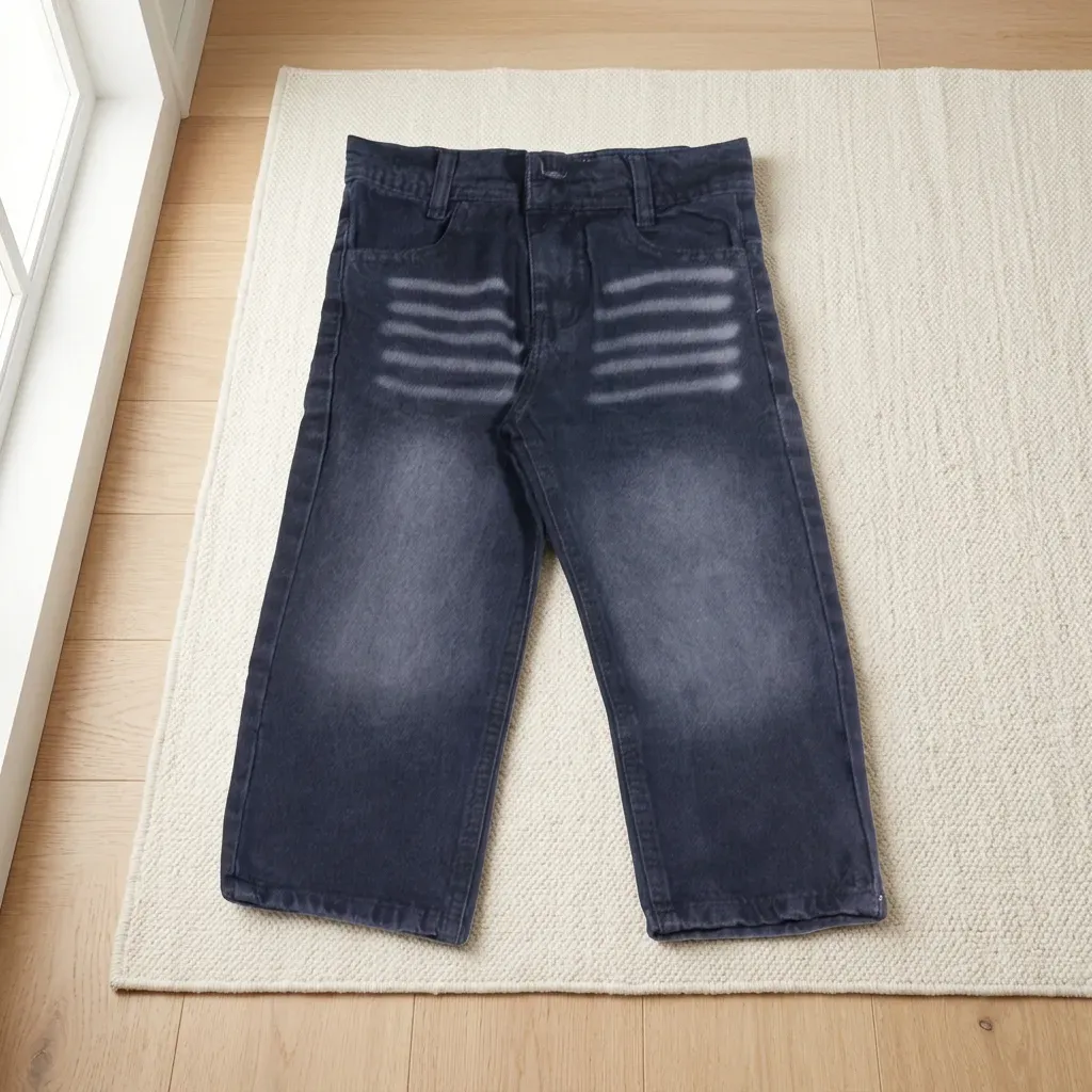 Girls’ Gray Wide-Leg Jeans Relax Fit Pants