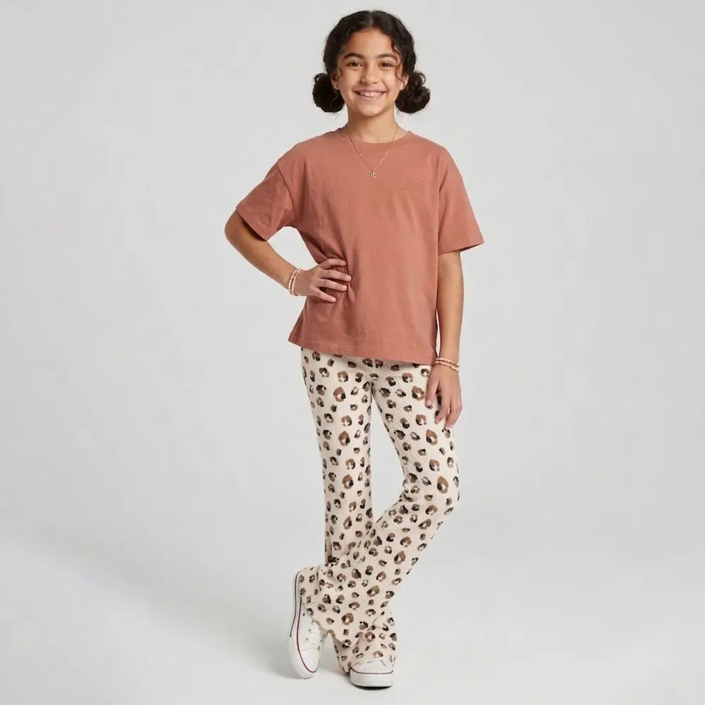 Leopard Waffle Knit Bell Bottoms