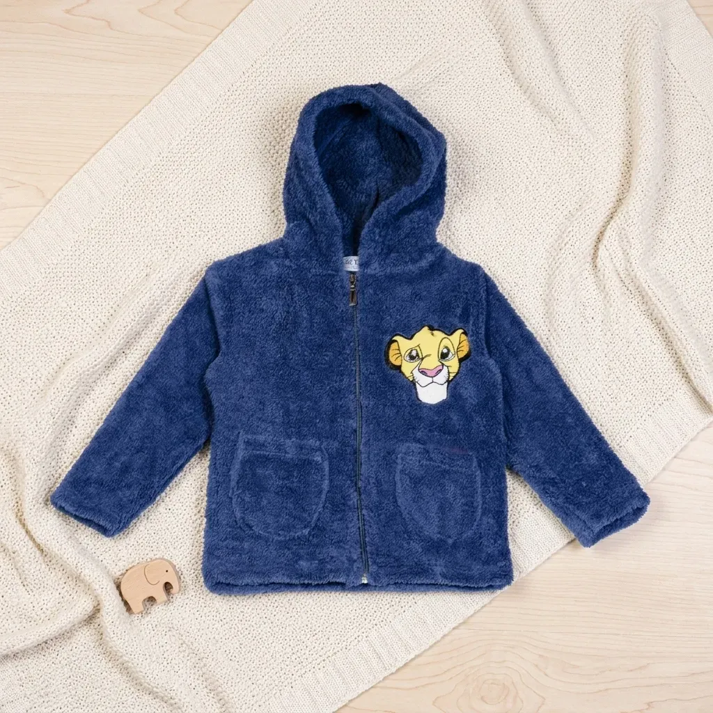 Kids' lightweight zip up hooded fur jacket
