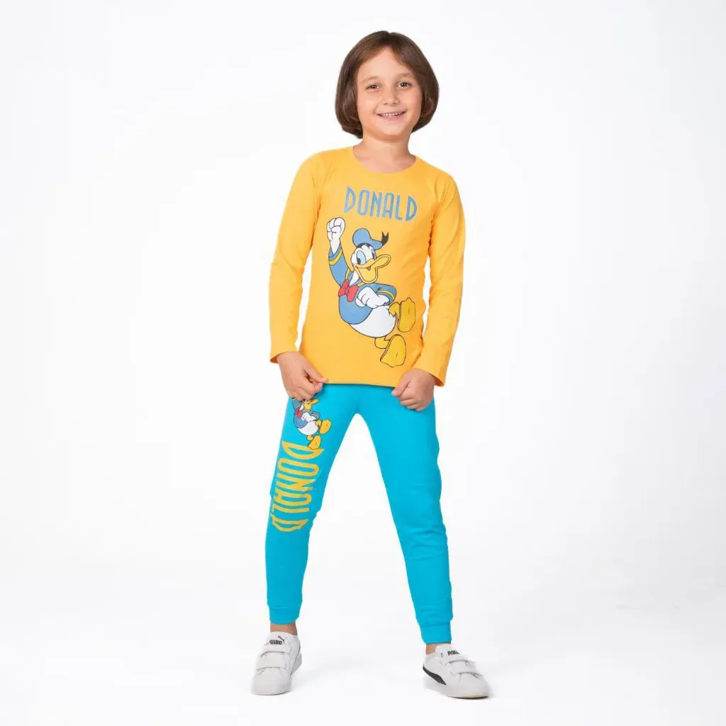Boys Fall Cotton Pyjamas Donald Duck Print