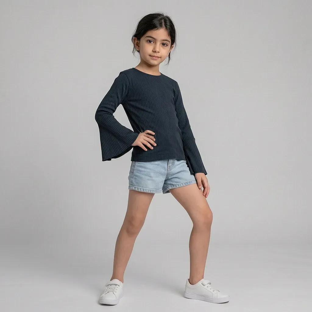 Girls Plain Basic Top Long Sleeves Imported Brand