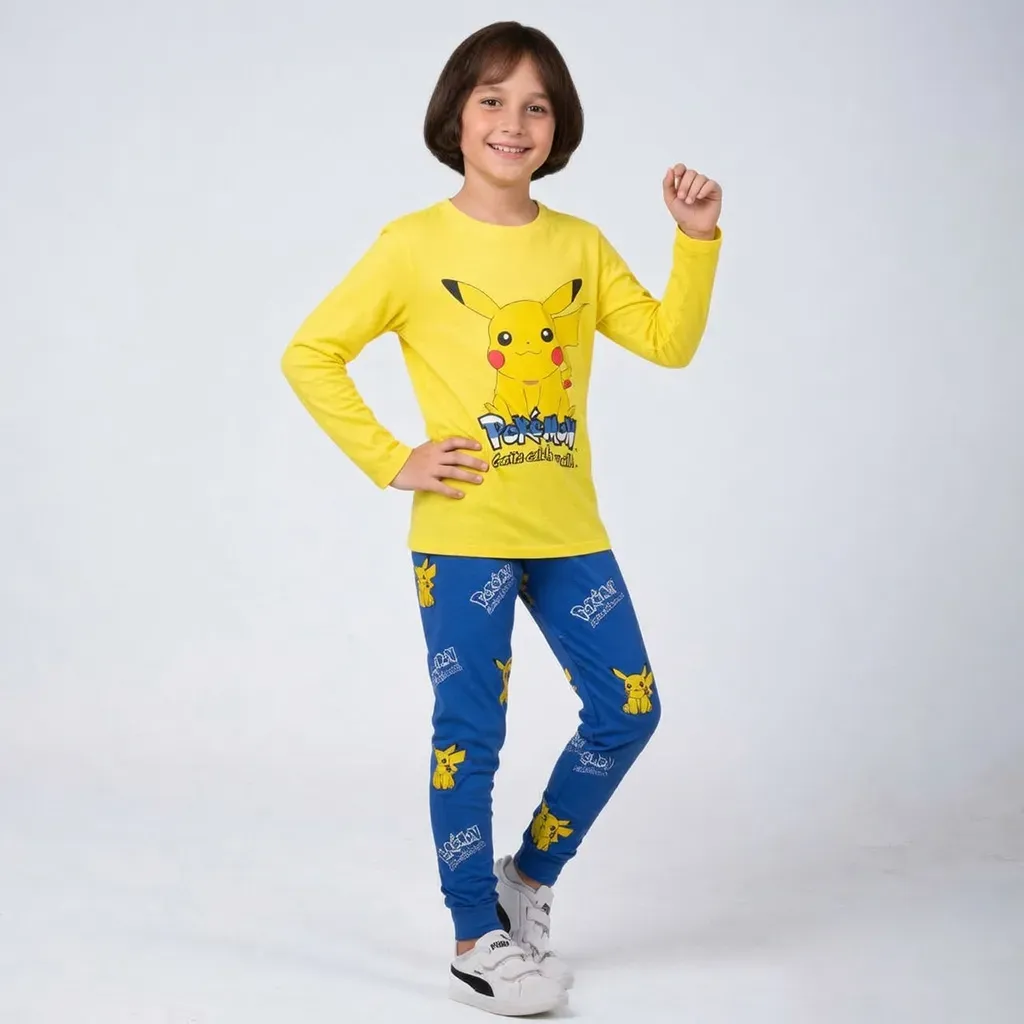 Boys Autumn Cotton Pikachu Pokemon Pajamas