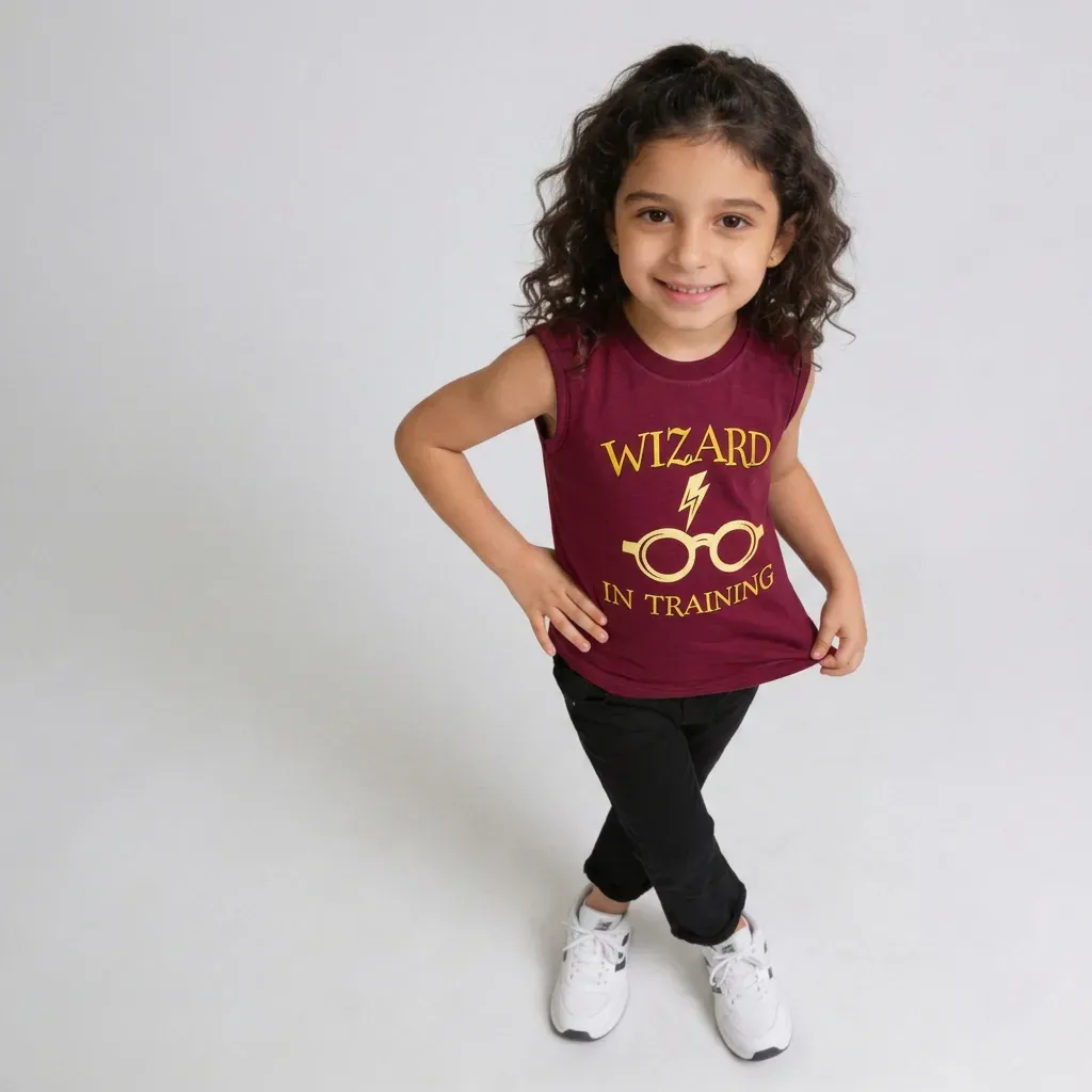 Girls sleeveless cotton T-Shirt – Harry Potter  Burgundy